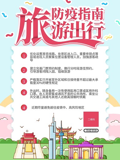 旅游景区防疫指南宣传海报