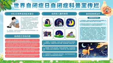 世界自闭症关爱日症状科普宣传栏