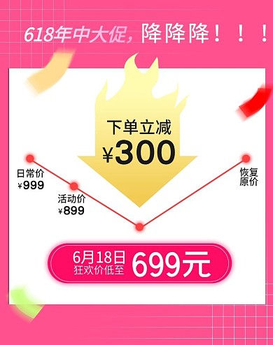 天猫淘宝拼多多京东服装618大促节日海报