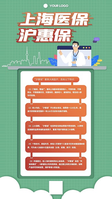 上海医保沪惠保宣传手机海报