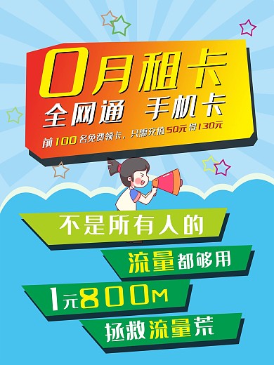 手机卡促销海报
