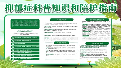 简约抑郁症科普教育宣传栏