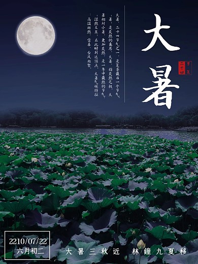大暑传统节日二十四节气海报