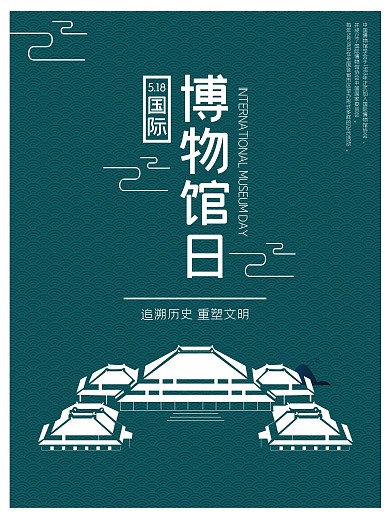 简洁大气国际博物馆日海报