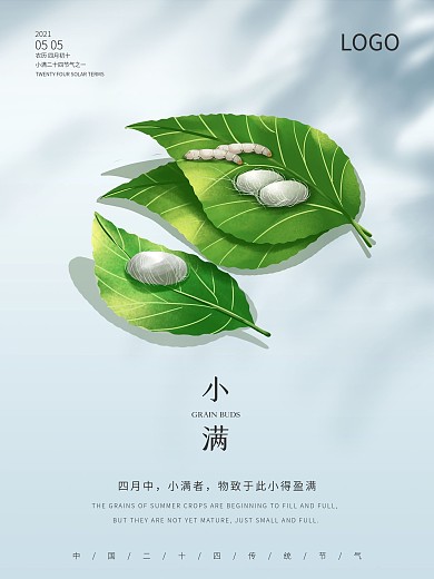 二十四节气小满简约海报