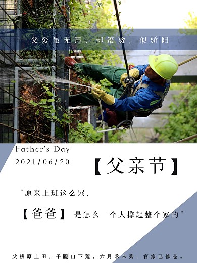 6.20感恩父亲节简约小清新海报