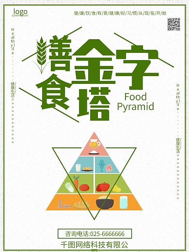 饮食金字塔海报