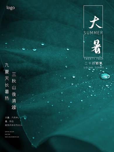 二十四节气大暑海报