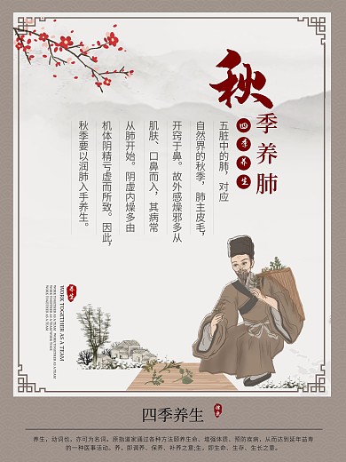 古典四季养生系列宣传海报