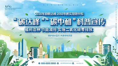 碳中和碳达峰上下一套科普宣传展板