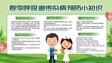 绿色卡通可爱春季预防呼吸道疾病卫生展板
