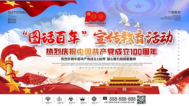 党建风图话百年宣传展板