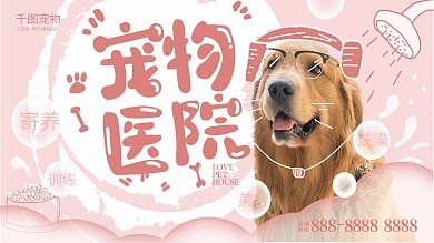 宠物医院乐园宣传展板