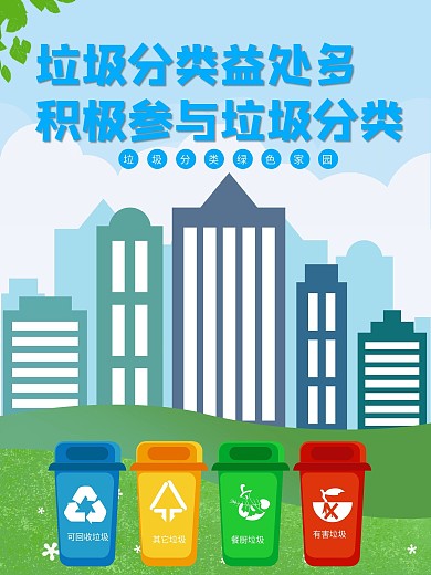 垃圾处理矢量环保海报