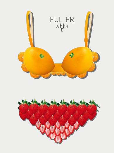 内衣水果创意海报素材