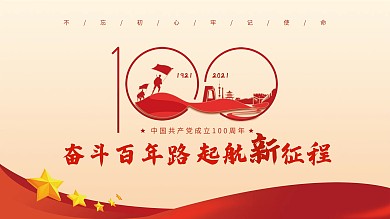 庆祝建党100周年高端大气展板海报