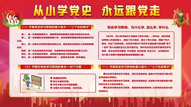 从小学党史永远跟党走教育展板