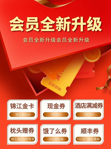 原创会员全新升级会员卡优惠券金币礼盒