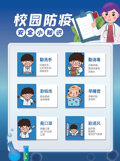 校园防疫安全小知识海报