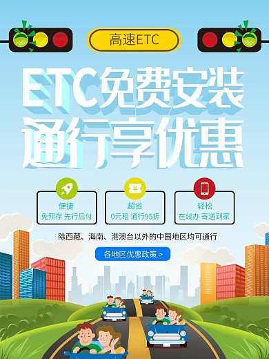 高速ETC出行便捷出行海报