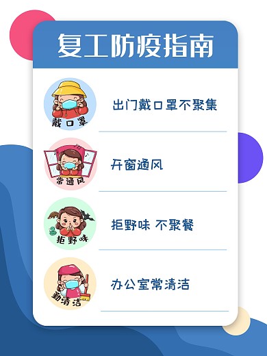 平面广告简约企业复工防疫指南宣传海报