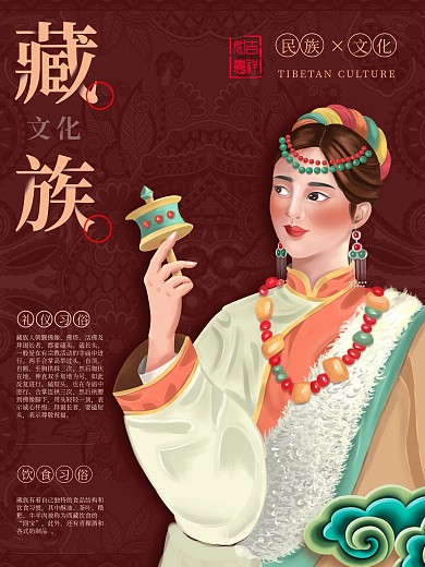 原创插画少数民族风俗海报