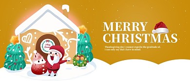 黄色卡通圣诞快乐新媒体公众号封面配图