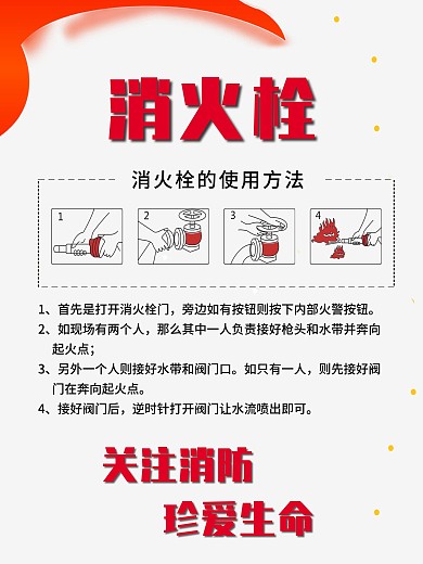 消防消火栓使用方法海报