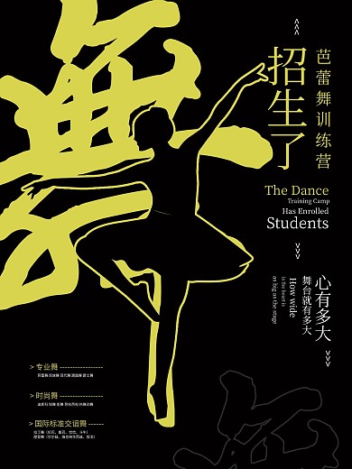唯美浪漫双色芭蕾舞蹈海报