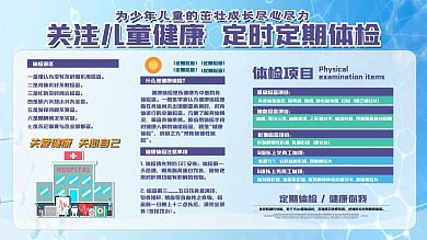 儿童健康体检宣传展板