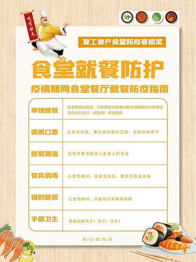 食堂餐厅疫情防控就餐防护指南宣传海报