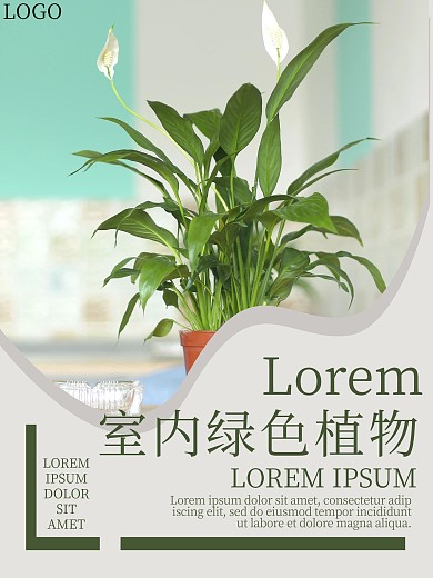 原创室内绿色植物小清新海报