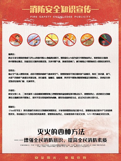 消防海报灭火的四种方法