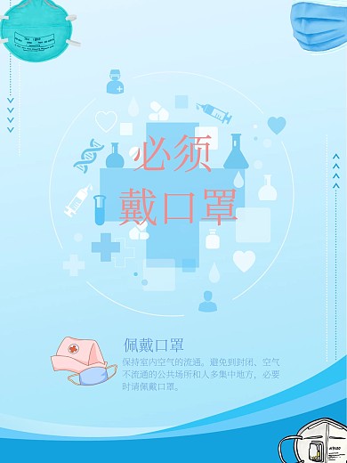 口罩海报必须佩戴口罩