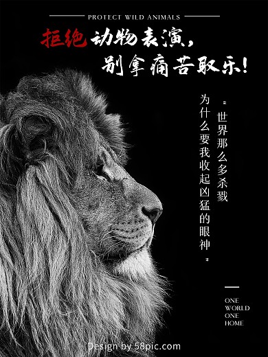 保护野生动物公益宣传海报