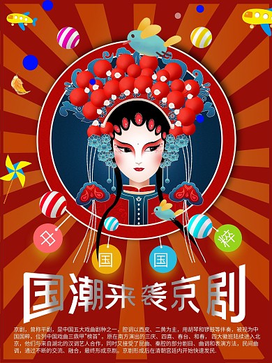国潮来袭京剧脸谱东方之美海报