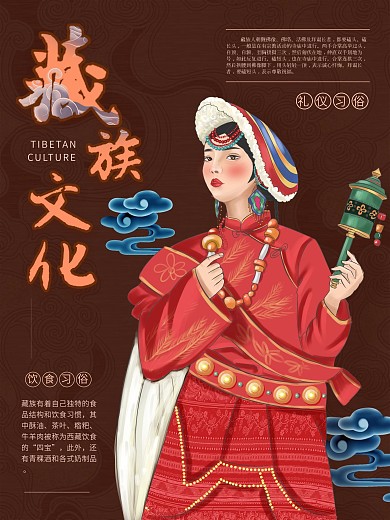 原创插画少数民族风俗海报