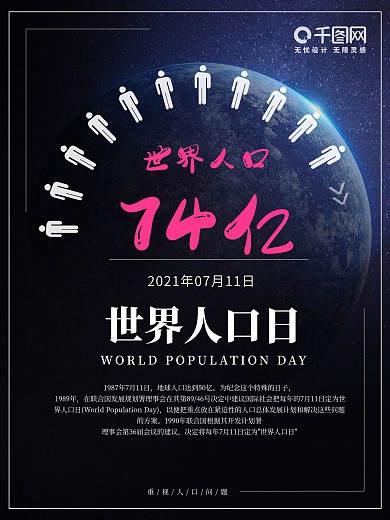 世界人口日海报人口问题