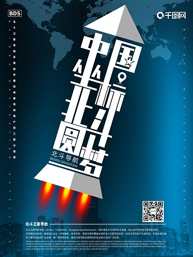 北斗卫星导航宣传海报
