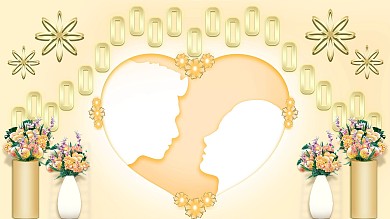 香槟色唯美浪漫婚礼背景展板铁艺婚礼展架