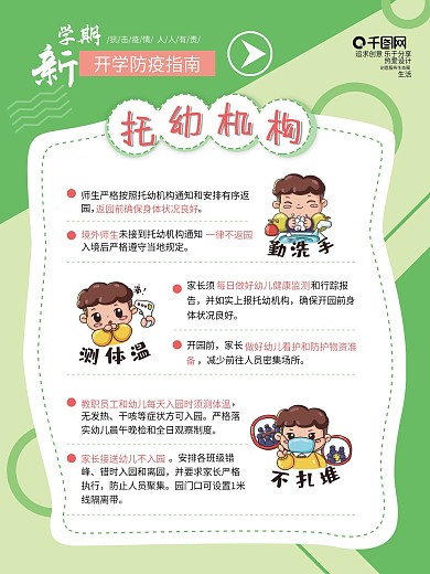 幼儿园新学期开学防控防控指南