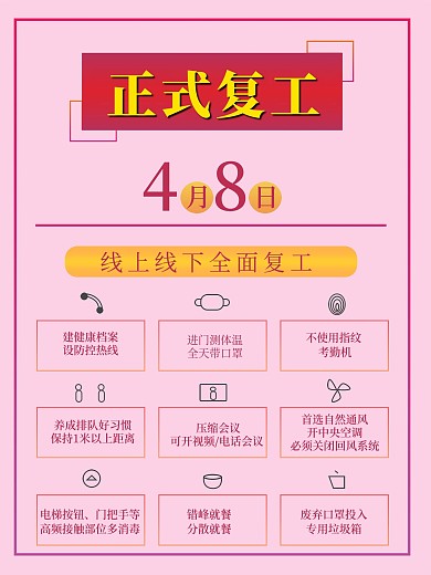 正式复工注意事项通知