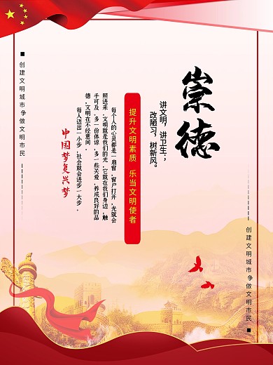 创建文明城市党建风系列海报