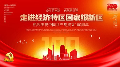 走进经济特区国家级新区建党100周年展板