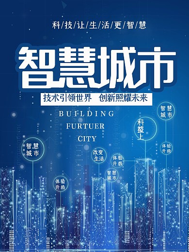 智慧城市大气科技蓝色海报