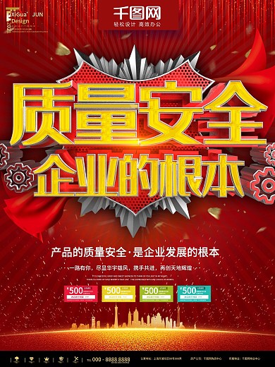 红金质量安全企业根本宣传海报