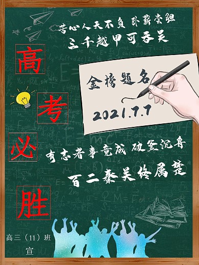 高考加油金榜题名海报校园文化