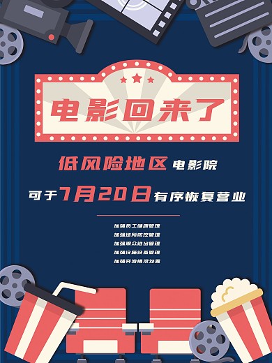 电影院恢复营业宣传海报