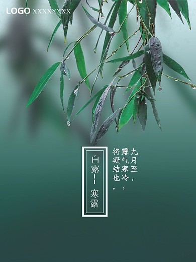 寒露二十四节气海报简约清新