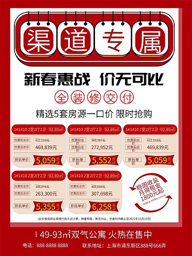 红色系列地产促销海报（创意促销）